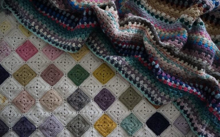 simple granny stripe and granny square crochet blankets for beginners