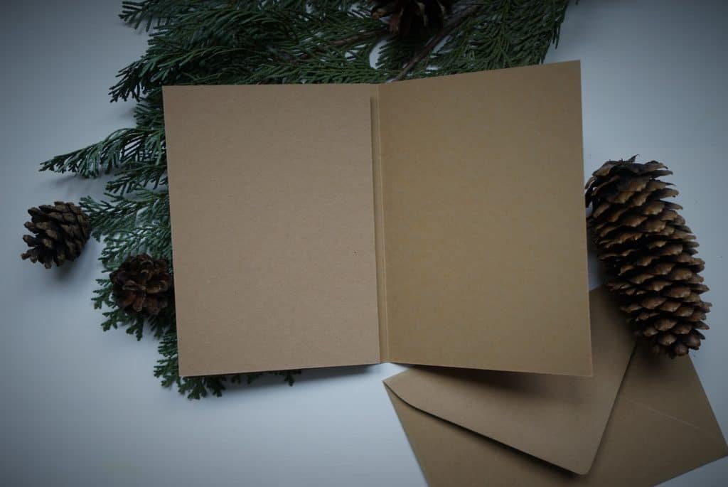 christmas card reverside side covered up