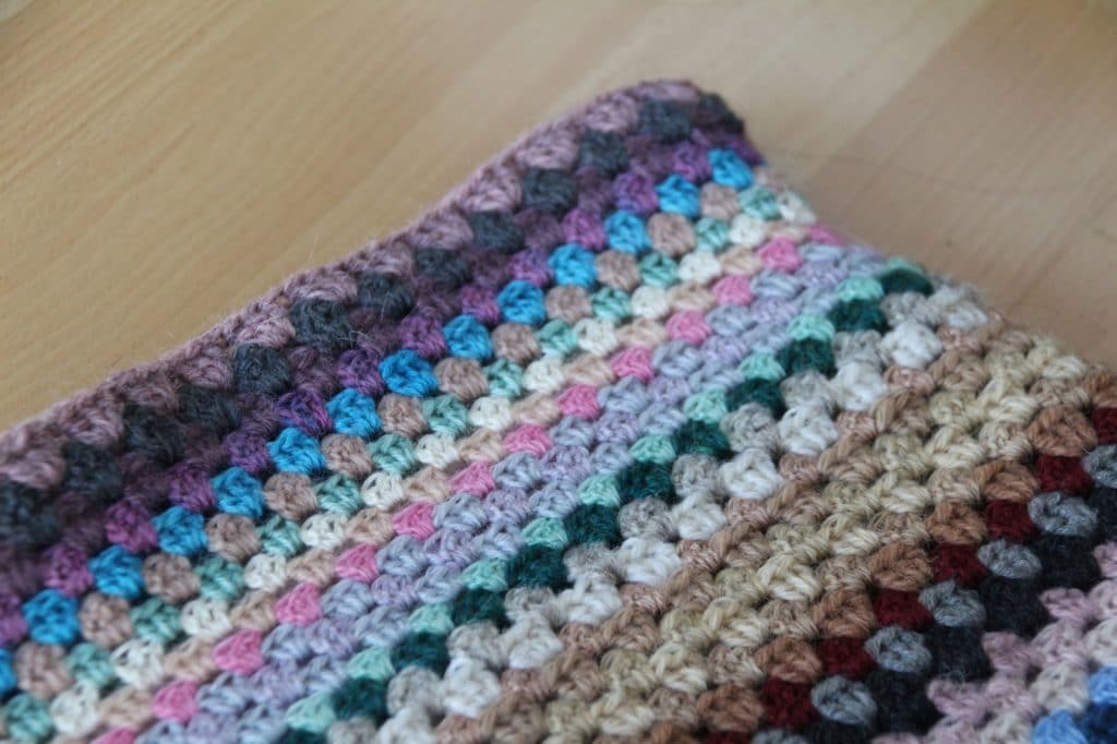 granny stripe crochet blanket in the making