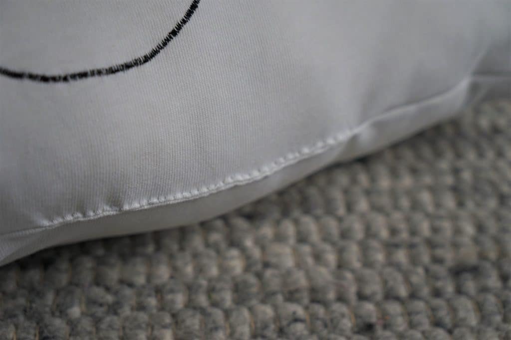a mattress stitch to close the seam of the cloud pillow