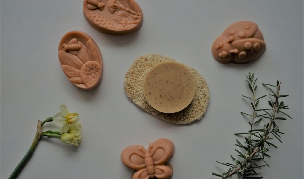 several pieces of two different kinds of cold process soap