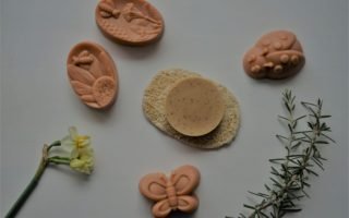several pieces of two different kinds of cold process soap
