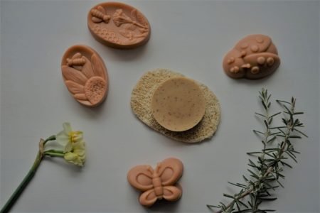several pieces of two different kinds of cold process soap