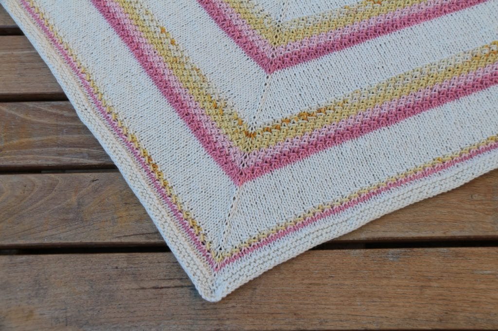 textured shawl recipe pattern knitted in rosemary & pines fiber arts luster sock dk yarn