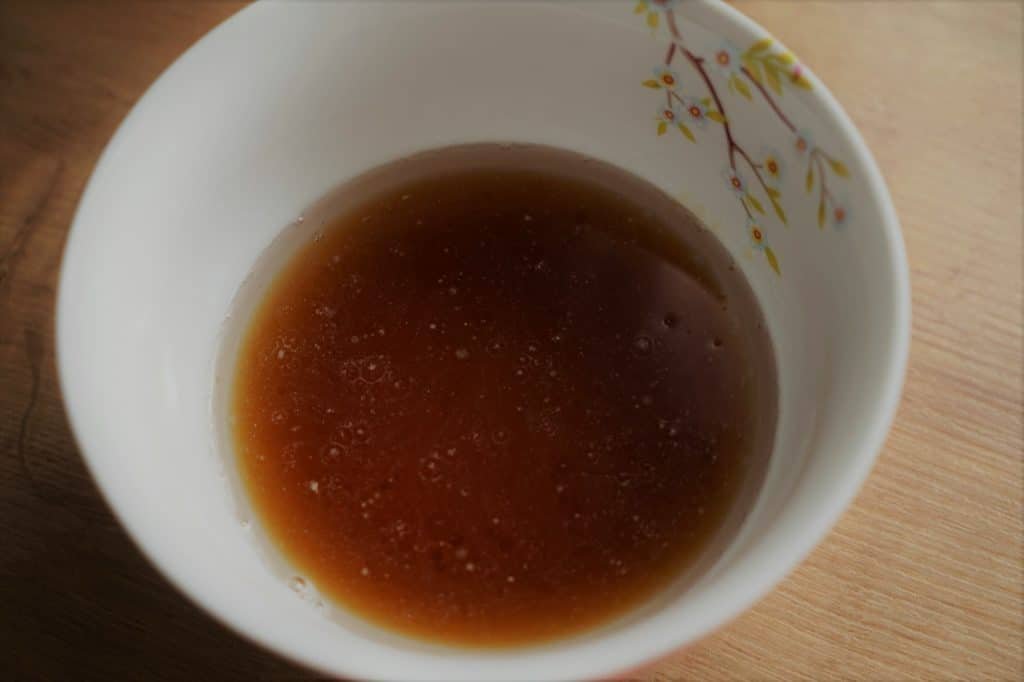 melted honey, maple syrup and cocount oil in a small bowl