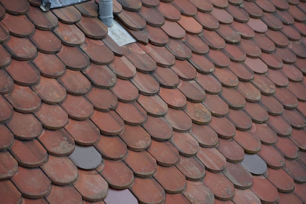 roof with traditional German beaver tail tile