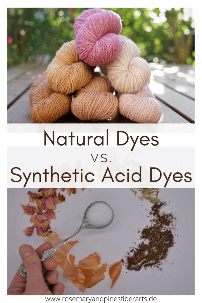 natural dyes vs. synthetic acid dyes pinterest graphic