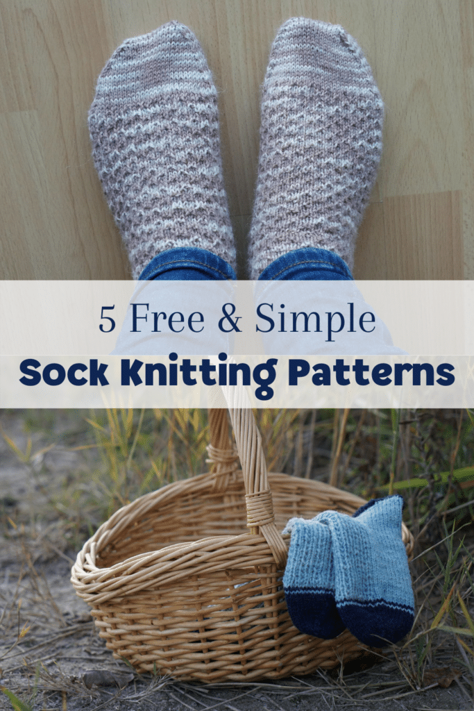 5 free and simple sock knitting patterns pinterest graphic