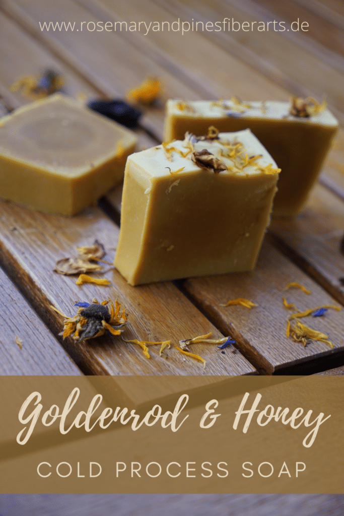 goldenrod & honey cold process soap pinterest graphic