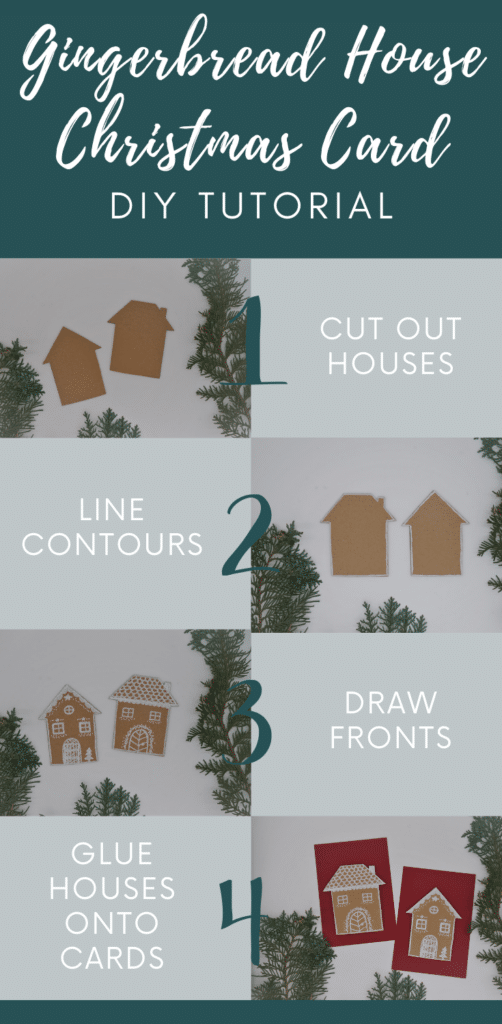 how to make a gingerbread house christmas card diy tutorial pinterest graphic