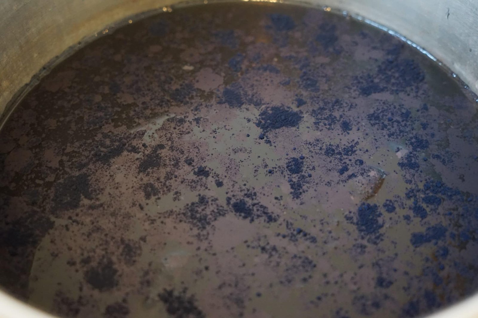 blue indigo vat in a pot
