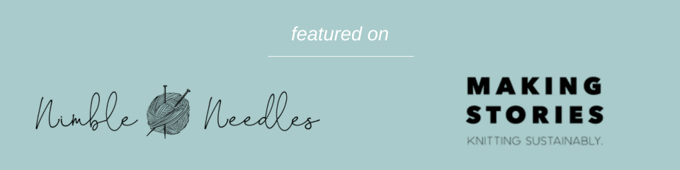 a banner stating featured on Nimble Needles and Making Stories