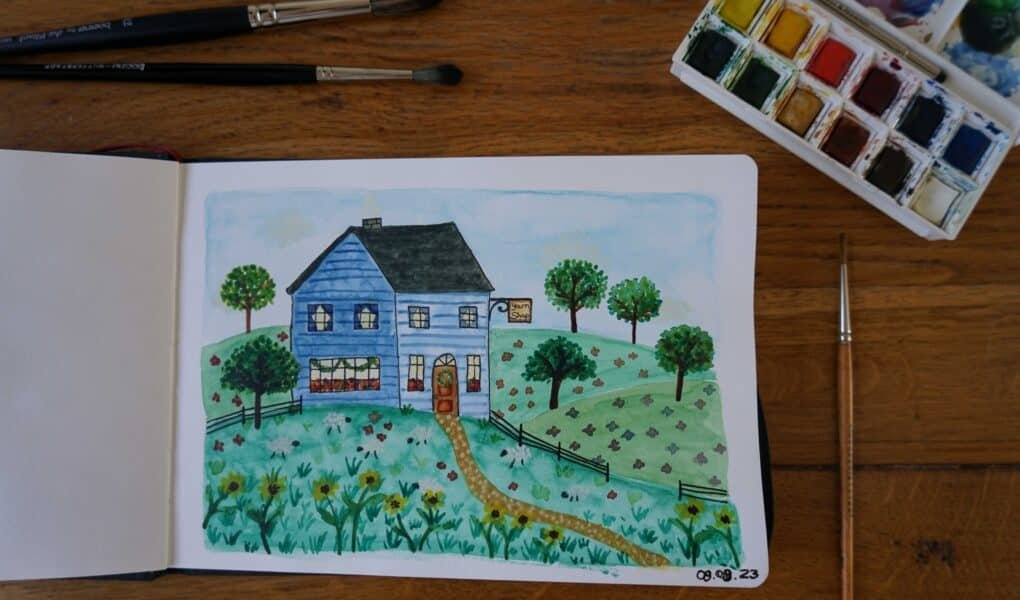 Watercolor Paper Sketchbook Coloring