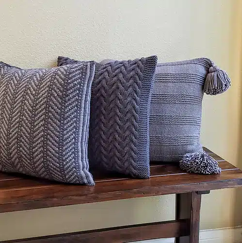 6 Knit Pillow Patterns that make your home feel cozy Rosemary And Pines Fiber Arts