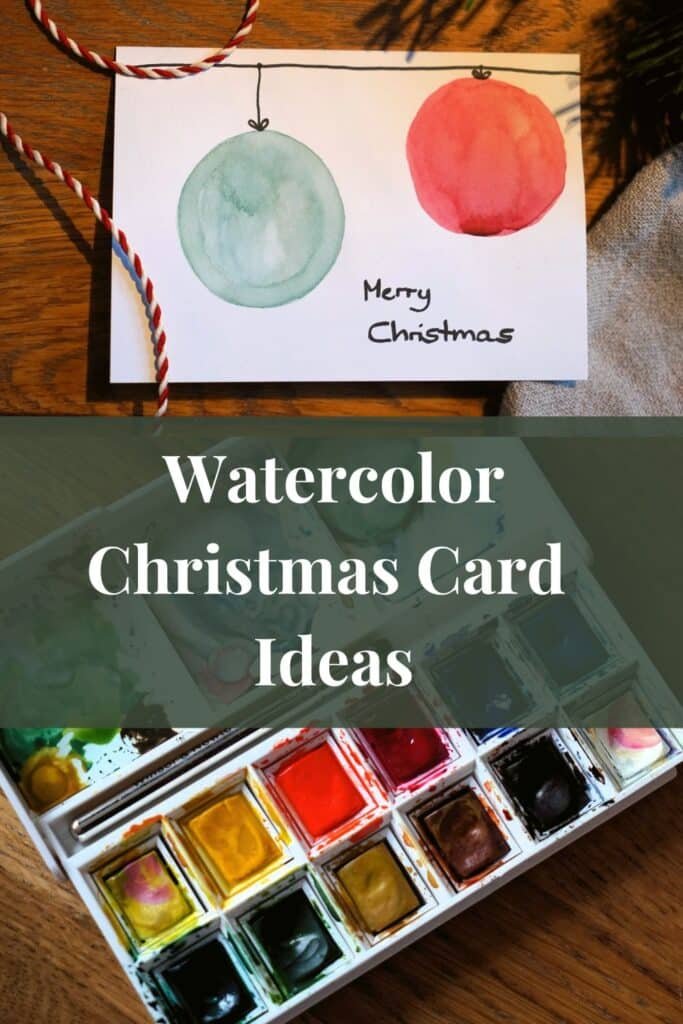 Easy DIY Watercolor Christmas Cards - Rosemary And Pines Fiber Arts